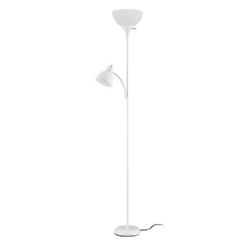 Mainstays 72 White Combo Floor Lamp With Reading Lamp, Modern Design