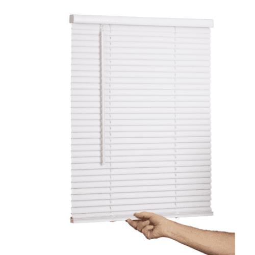 Lotus & Windoware Cordless 1 Vinyl Mini Blind Light Filtering Horizontal Blind, 35 Width x 60 Length, White, Smooth
