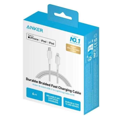 Anker 322 USB-C to Lightning Connector Cable - 6ft Braided
