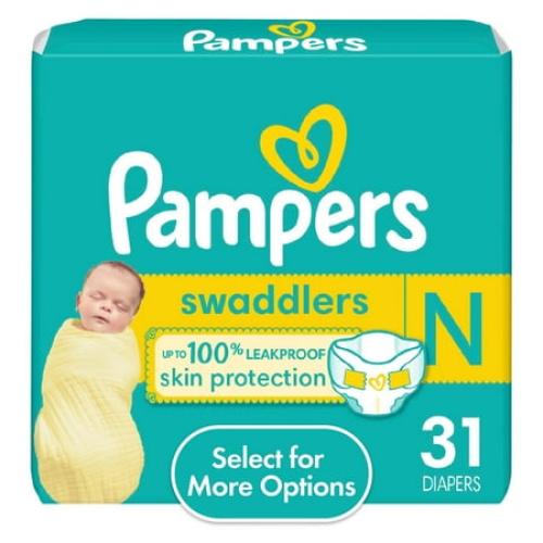 Pampers Swaddlers Baby Diapers Size Newborn, 31 Count (Select for More Options)