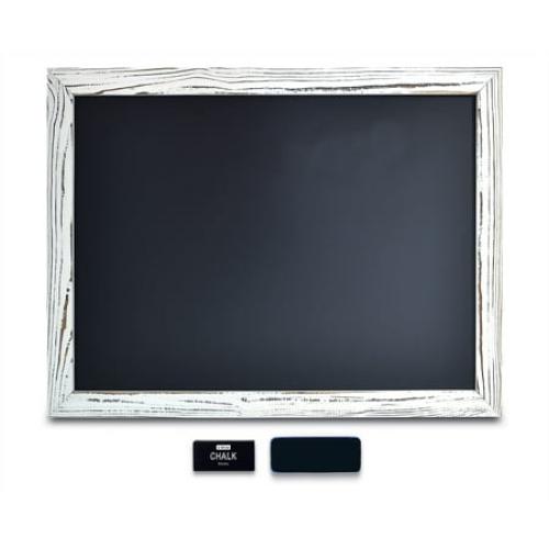 Magnetic Wall Chalkboard, Large Size 18 x 24, Rustic Wood Frame, Chalkboard Sign, Vertical or Horizontal Wall Mount, Includes Chalk and Eraser, by Better Office Products (Whitewash)