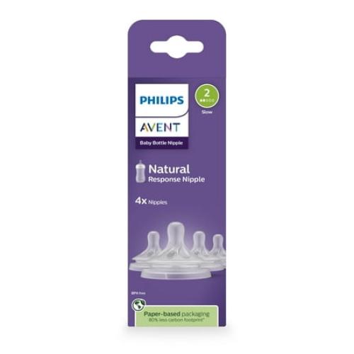 Philips Avent Natural Response Nipple, Slow Flow (Flow 2), SCY962/44