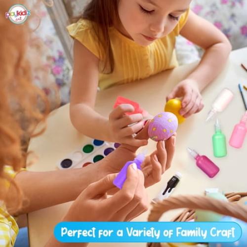 Playkidiz 3-D Art Metallic Puff Paint For Kids, 6 Pack Color Pack Squeeze Paint, Non Toxic Puff Paint Set, Washable Fabric Paint, Classic Colors, Ages 3 .