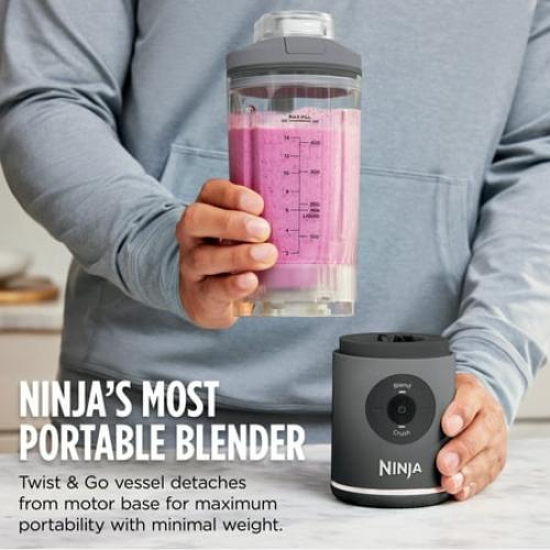 Ninja Blast MAX 20-Oz Portable Personal Blender, Twist & Go Vessel, Smoothie, Frozen Drinks, Ice Crush, BC200LD Lavender NEEDS CLEANING