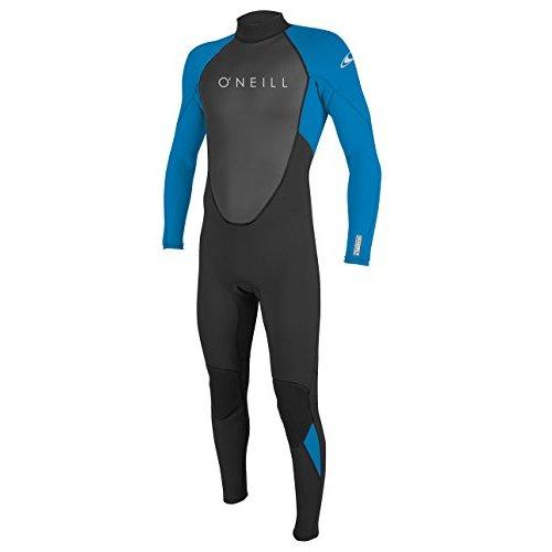 O'Neill Men's Reactor II 3/2mm Back Zip Full Wetsuit, Black/Ocean, Large Tall