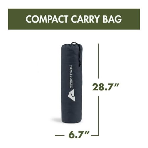 Ozark Trail Self-Inflating Camp Pad with Pillow - Grey, Adult, 78 L x 25 W x 2 H