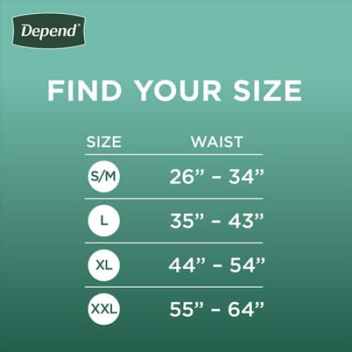 Depend Fresh Protection Incontinence Underwear for Men, Adult Diapers, S/M, 32 Count