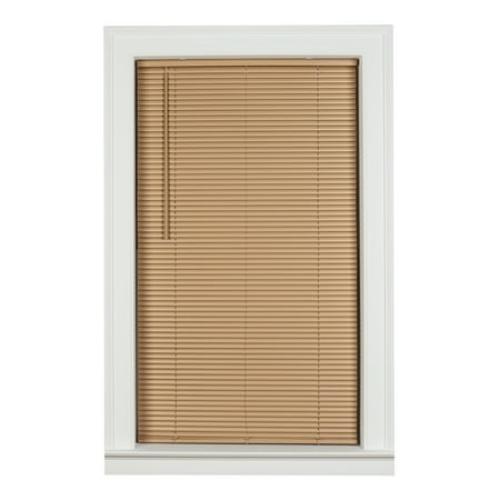 Mainstays 1 Cordless Vinyl Room Darkening Mini Blinds, Khaki, 48W x 64L