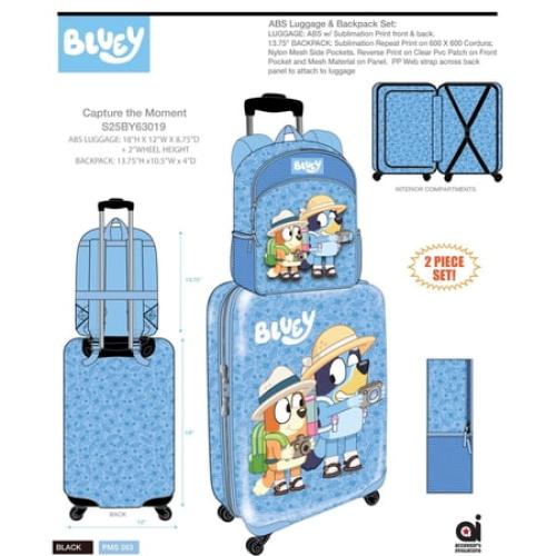 Bluey Kids Luggage  - 18 Luggage Suitcase With Wheels, 13.75
