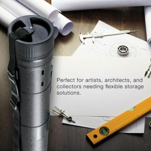 U.S. Art Supply Extra Large Jumbo Telescoping Drafting Tube - 10-1/2 Outside/9-3/4 Inside Diameter, Expands 36 to 62-1/2, Durable Protection with Shoulder Strap - Ideal for Posters, Blueprints,Art (  dent  see the pictures )