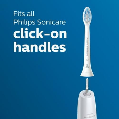Set of 4 Philips Sonicare Optimal Gum Care Replacement Toothbrush Heads, HX9034/65, Brushsync™ Technology, White 4-pk
