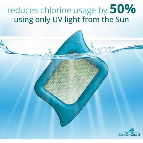 Solar Sanitizer FIN for Swimming Pools | Reduces Chlorine, Bromine Use by 50% for 12 Months | One FIN Per 15,000 Gallons