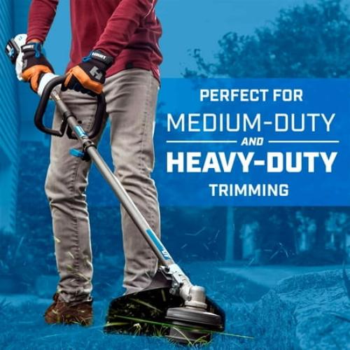 HART 40-Volt Cordless Attachment Capable 15-inch String Trimmer Kit, (1) 4.0Ah Lithium-Ion Battery