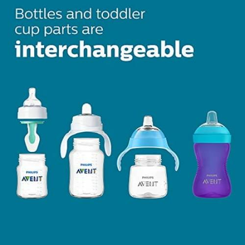 Philips AVENT Anti-Colic Baby Bottles with AirFree Vent, 9oz, 4pk, Clear, SCY 9oz 4 Pack Clear
