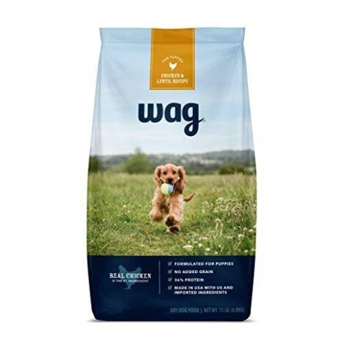 Amazon Brand - Wag Dry Dog Food Grain-Free Chicken & Lentil Recipe for Puppies (15 lb bag)