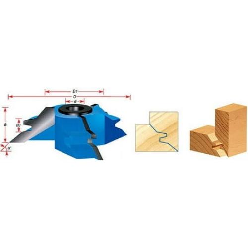 Amana Tool SC619 Carbide Tipped 3-Wing Lock Miter 45 Deg Angle x 4-17/32 D x 1 CH x 1 & 1-1/4 Bore Shaper Cutter