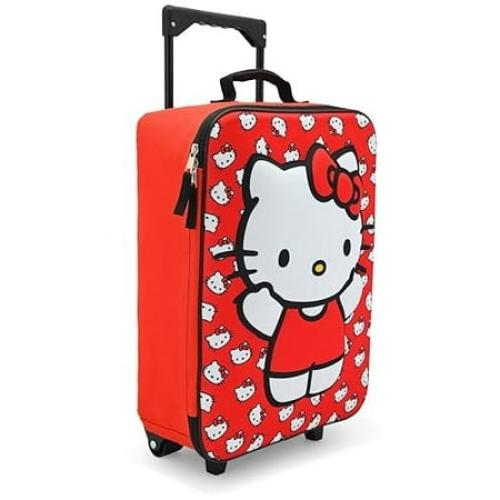 Size 16x12x5 Color Red Fast Forward Hello Kitty 16 Soft Luggage - Cute & Durable Carry-On Suitcase for Travel 16X12X5