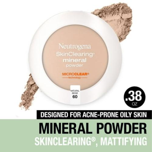 Neutrogena SkinClearing Pressed Acne Powder, Natural Beige 60,.38 oz