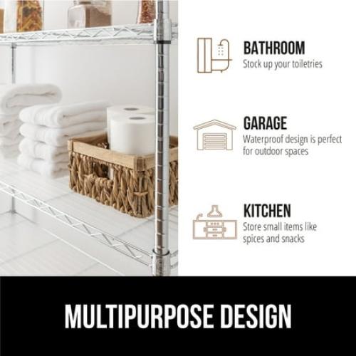 GORILLA GRIP Wire Shelf Liner, Set of 4 Waterproof Shelving Liners, 14x36 Clear