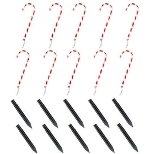 Joiedomi 12 Pack 17 Christmas Candy Cane Lights,Christmas Pathway Lights with White Lights for Indoor and Outdoor Christmas Decorations