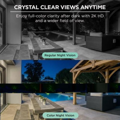2K Light Bulb Security Camera, 360° Pan Tilt, 4MP HD Video, Night Vision, Motion Alerts, WiFi Smart Camera with LED Light