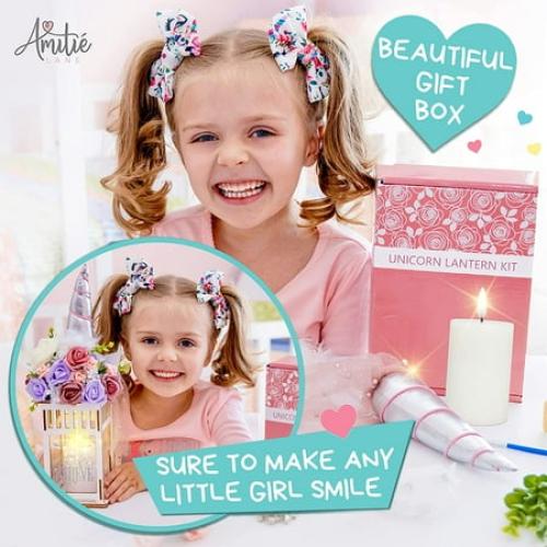 Amitie Lane DIY Unicorn Lantern Craft Kit, Night Light, Bedroom Décor, Arts And Craft Kit, Girls Age 6