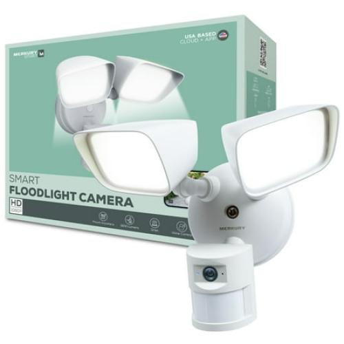 Merkury Floodlight Camera, Smart Wi-Fi, 1800 Lumens, Motion Alerts, (1-Pack)