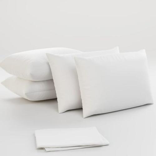 White 4 Pack Pillow Cases Covers Queen 20x30 (Inch) Zippered Niagara Sleep Solution
