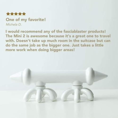 White FasciaBlaster Mini 2 by Ashley Black - Cellulite Massager Tool - Deep Tissue and Pressure Point Massage Stick - Support for Discomfort and Body Sculpting