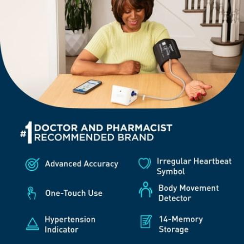 OMRON 3 Series Upper Arm Blood Pressure Monitor and Arm Cuff for Home Use