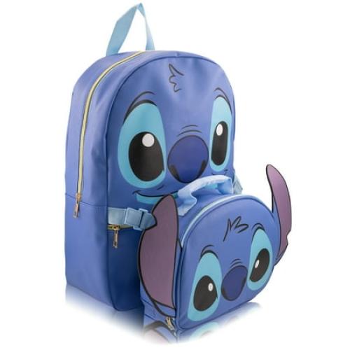 Disney Stitch Backpack With Lunch Box for Girls | Stitch Insulated Lunch Bag Lunch Box for Girls, Boys, Toddlers | Stitch Blue Backpack for School and Reusable Lunchbox