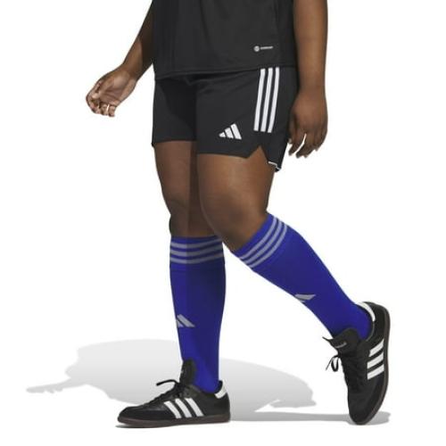 Size 1X adidas Plus Size Tiro 23 Shorts (Womens, Black/White)