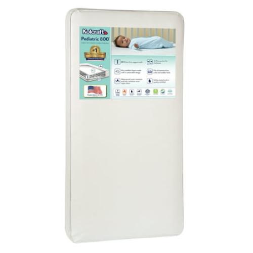 Kolcraft Pediatric 800 Extra Firm Ultra Deluxe Crib Mattress and Toddler Mattress, 80 Coil White