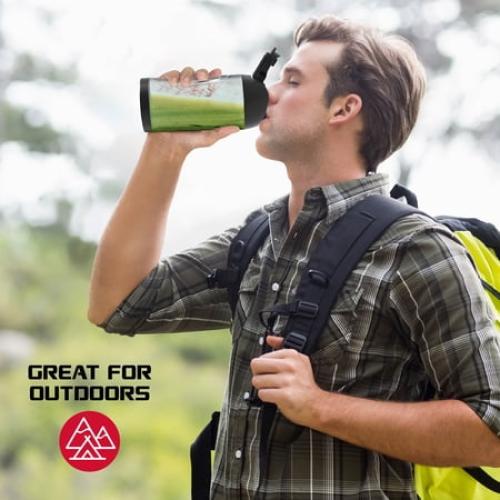 FitRx Rocket Electric Smoothie Blender Bottle, Rechargeable Portable Personal Blender, 18oz., Black