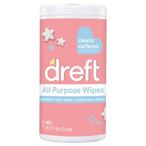 Dreft All Purpose Cleaning Wipes Baby Essentials, Surface Cleaning Supplies, 70 Count