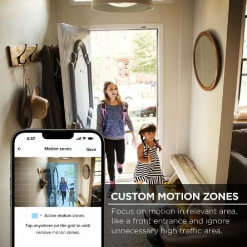 Merkury Smart 1080P Smart Indoor Security Camera with Voice Control - Requires 2.4 GHz Wi-Fi (2 pack), White