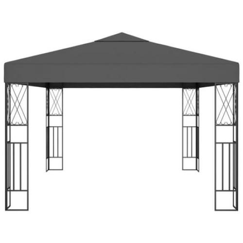 vidaXL Gazebo 9.8'x13.1' Anthracite Fabric, 48008