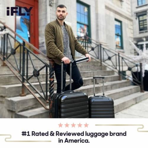 iFLY Hardside Fibertech Luggage 24 Checked Luggage, Black