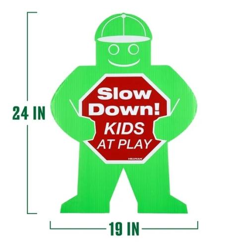 HILLMAN English Yellow Children At Play Sign 24 in. H X 19 in. W - set of 11