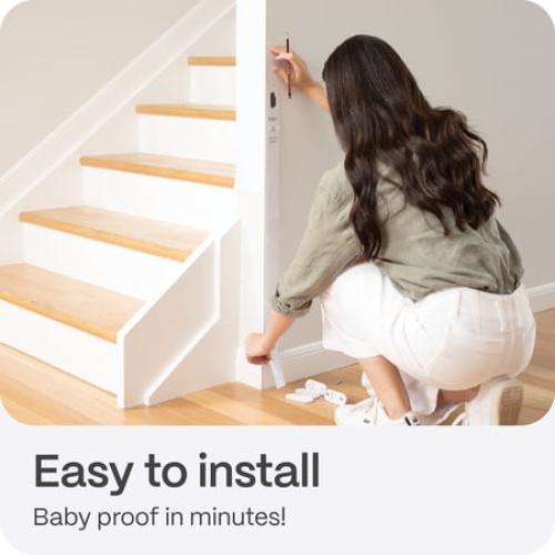 Perma Child Safety 71 in. Wide x 33 in. Tall White Retractable Baby Gate