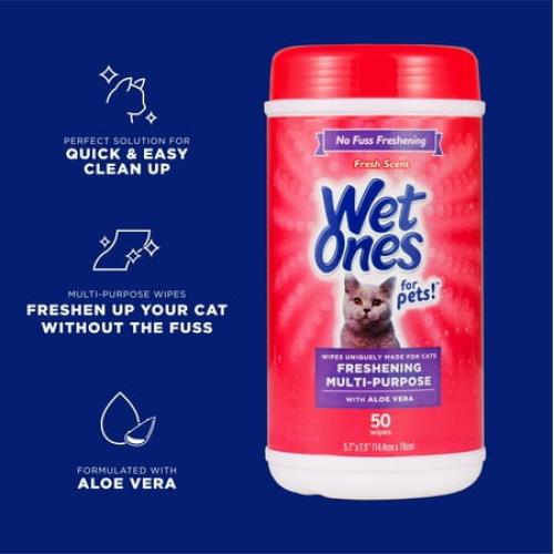 Wet Ones Multipurpose Wipe for Cats - 50 ct Canister