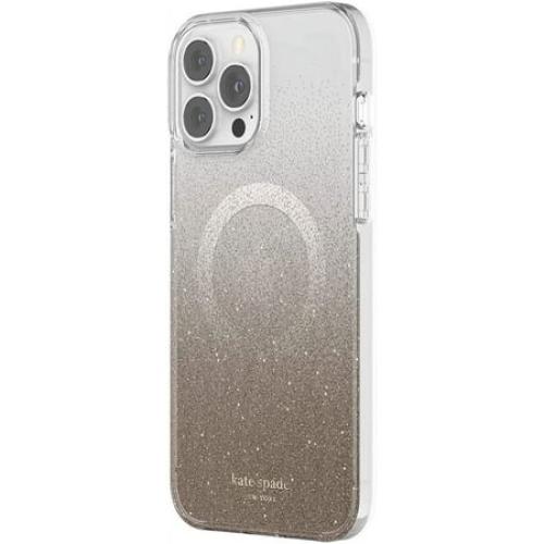 kate spade new york - Protective Hardshell Case for Magsafe for iPhone 13/12 Pro Max - Champagne Omgre Glitter