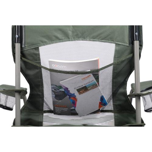 ALPHA CAMP Oversized Mesh Back Camping Folding Chair Heavy Duty Support 350 LBS Collapsible Steel Frame - Black Grey