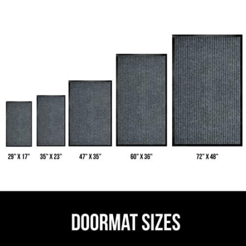 GORILLA GRIP Door Mat, Waterproof, Traffic Guard Commercial Office Doormat, 35x23, Gray