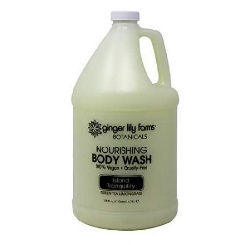 Ginger Lily Farms Botanicals Nourishing Body Wash, Island Tranquility, 100% Vegan & Cruelty-Free, Green Tea & Lemongrass Scent, 1 Gallon Refill (128 fl. oz.)