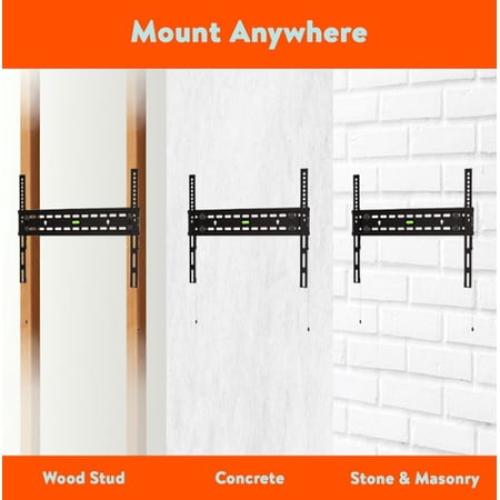 onn. Fixed TV Wall Mount for TVs 32 to 86, Holds Up To 120 lbs