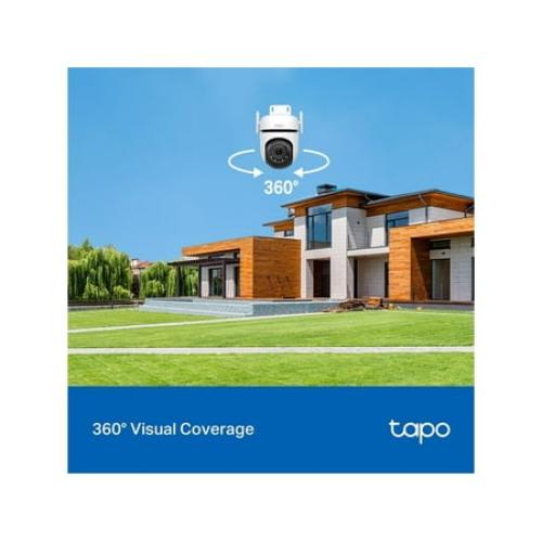 TP-Link Tapo 2K QHD Outdoor Pan/Tilt Wi-Fi Security Camera, 360° View, Motion Tracking, Color Night Vision, Free Person/Vehicle/Motion Detection, Cloud & SD Card Storage, 24/7 Recording (Tapo C520WS)