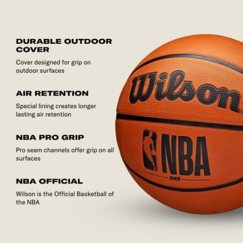Wilson NBA DRV Outdoor Basketball - Brown, Size 7 - 29.5