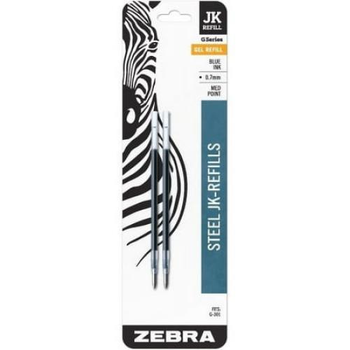 Zebra Pen G-301 JK Gel Stainless Steel Pen Refill 0.70 mm Point - Blue Ink - Acid-free - 2 / Pack