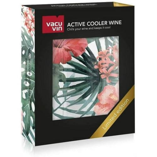 Vacu Vin Active Cooler Wine Chiller - Reusable, Flexible Wine Bottle Cooler - Floral Print - Wine Cooler Sleeve For Standard Size Bottles - Insulated Wine Bottle Chiller to Keep Wine Cold